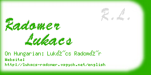 radomer lukacs business card